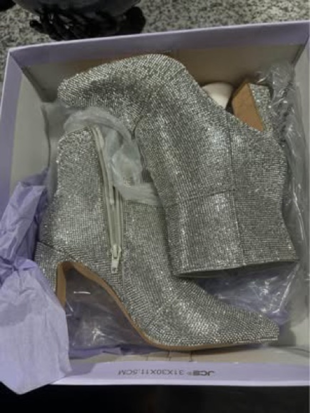 Silver Glitter Ankle Boots